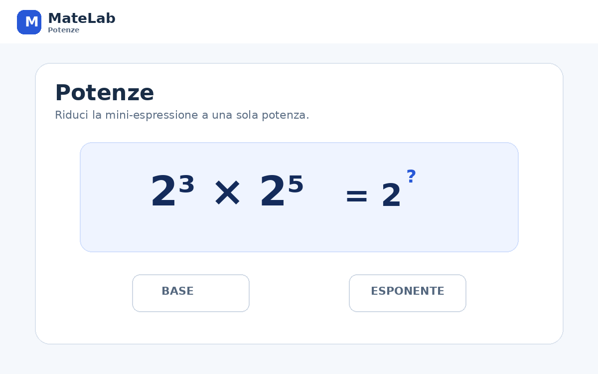 Anteprima dell'app Potenze